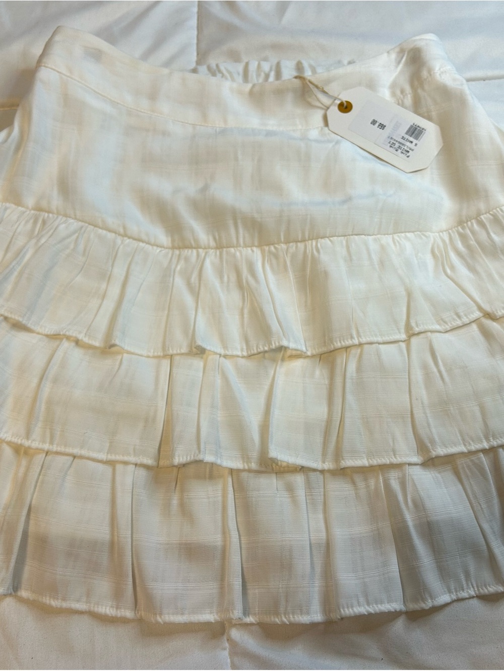 T.J.Maxx Ivory Tiered Ruffle Mini Skirt